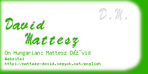 david mattesz business card